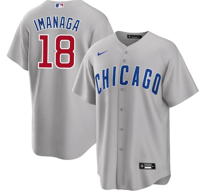 Men's Chicago Cubs #18 Shōta Imanaga Grey Cool Base Stitched Baseball Jersey